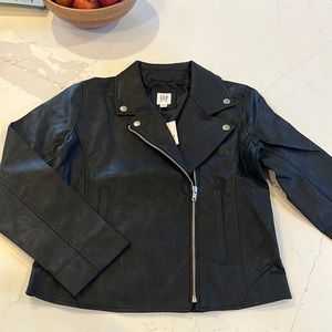 Gap Faux Leather Black Kids Jacket
